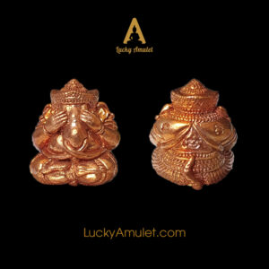 Amulet Thần voi Ganesha – Phra Pikkanet – Phiên bản bịt mắt xoay quanh vũ trụ – Luang Pu Hong – 2555 B.E