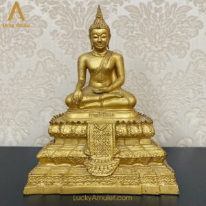 Tượng Phật Luang Phor Raikhing – Nur Loha dát vàng – Wat Raikhing (Phra Aram Luang) – B.E 2530 (tức 1987)