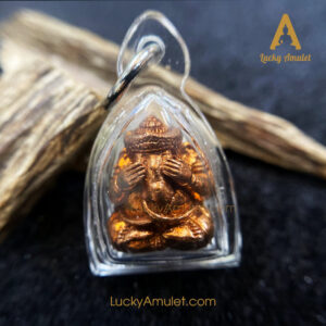 Amulet Thần voi Ganesha – Phra Pikkanet – Phiên bản Run Jong Samret – Luang Pu Hong Prohmpanyo – Wat Petchburi – BE. 2555 (2012)